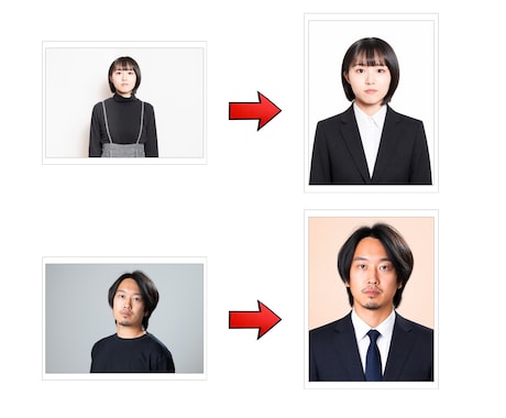 適当に撮った写真から証明写真を作ります 髪型・服装・背景がどんなものでも履歴書・証明書用の証明写真に イメージ2