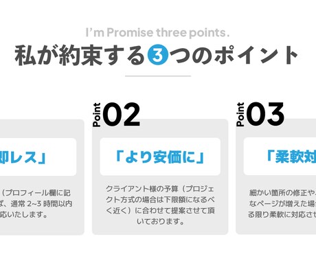 格安・即納で、思い描くWebページを作ります 導入前から制作・運用後の相談まで、すべてお任せください！ イメージ2