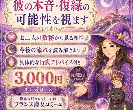彼の本音と復縁の可能性を深く視て、鑑定書にします タロットと数秘術で復縁への道を読み解きます イメージ1