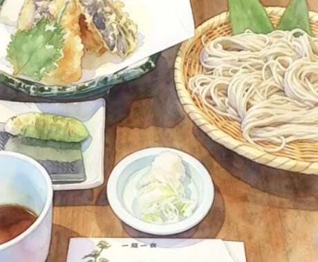 お腹が空く、温かみある食べ物イラスト描き上げます 透明彩色の繊細なタッチ。メニュー表やSNSに最適です！ イメージ2