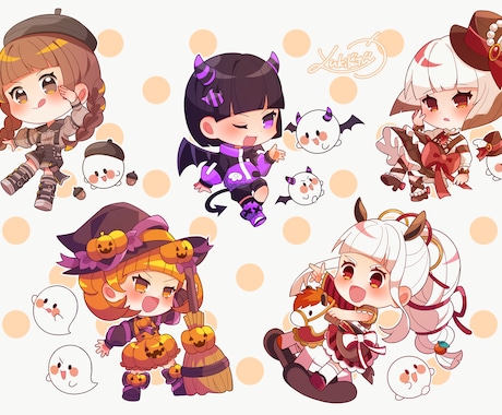 かわいらしいデフォルメイラストを作成します 「かわいい」をぎゅっと詰め込んだ、ミニキャラを描きます イメージ2