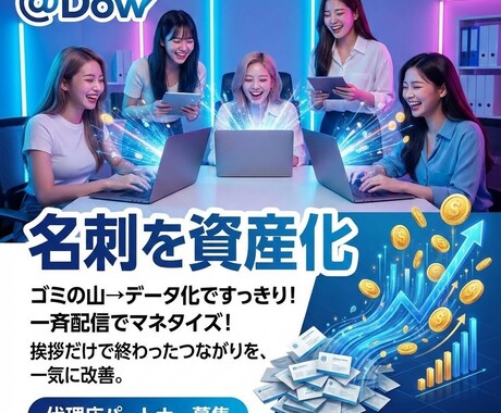 名刺データ化＋一斉配信メールDMします 名刺がゴミの山になっていませんか？一瞬でマネタイズ支援します イメージ2