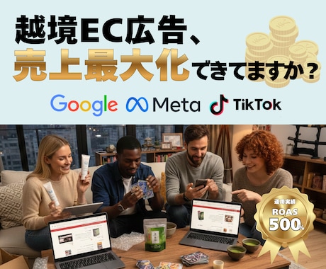 越境EC広告の運用改善・運用代行いたします 実運用ROAS500%｜配信してるだけから脱却し売上最大化へ イメージ1