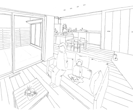 イメージが伝わる！モノクロラフパースを制作します 完成イメージの提案資料、イメージの具現化に。 イメージ1