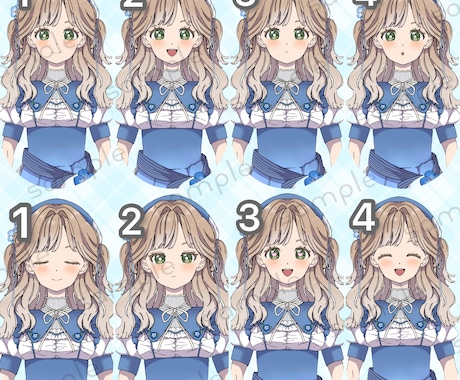 一点物、アニメ調ふわふわ女の子の立ち絵販売します 充実した差分で組み合わせは40通り、アイコン付き イメージ2