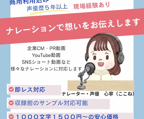 現場経験を活かし信頼・安定感のある声をお届けします イメージ1