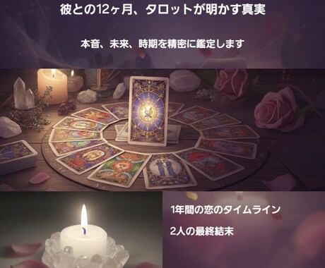 彼の本音と12ヶ月の運勢を占い、未来をお伝えします ​お相手の本音、二人の関係が動く時期を具体的にお伝えします。 イメージ1