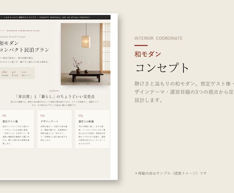 民泊の魅力を高めるインテリア提案書を作ります 和モダン・北欧など、どんなテイストでも。“映える”空間に。 イメージ2