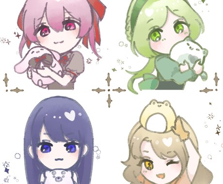 動きのあるかわいいアイコンかきます アイコン以外や男の子、動物などでもOK！お気軽にどうぞ！ イメージ1