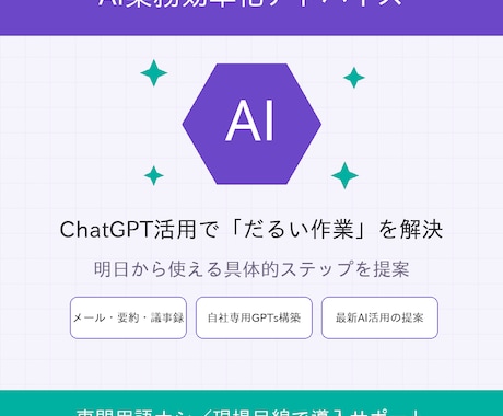 ChatGPT・AI活用で業務効率化を教えます 現場の「だるい作業」をAIで解決！仕組み作りを手伝います イメージ1