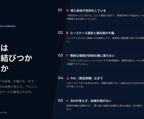 AIで何をするかを定義し仕組みを構築します 外資コンサル×AI実装｜AIで何をするかを定義し仕組みを構築 イメージ2
