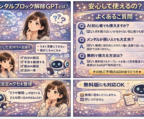 心のモヤモヤGPTが解決します カウンセリングより手軽。心理カウンセラー設計のAIツール イメージ2