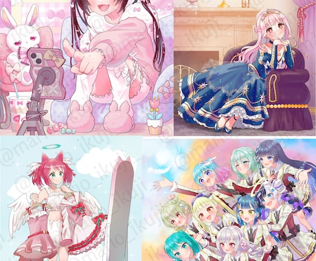 商用利用無料！バストアップ・立ち絵作成いたします IRIAM対応作成可能・１枚絵やアイコンに！ イメージ2