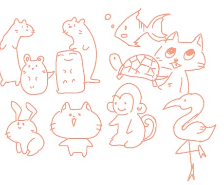 商用利用可〇ゆるいドウブツ描きます 単色線のゆるいドウブツ描きます！ イメージ2