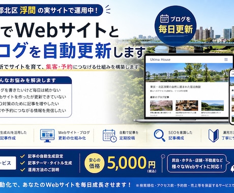 AIでWebサイトとブログを自動更新しますます 民泊で実際に運用中の仕組みを構築します イメージ1