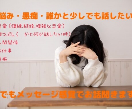 60分チャット感覚でお話しましょう♪何でも聞きます 誰にも話せない相談や、少し誰かと話したい時、頼ってください♪ イメージ1