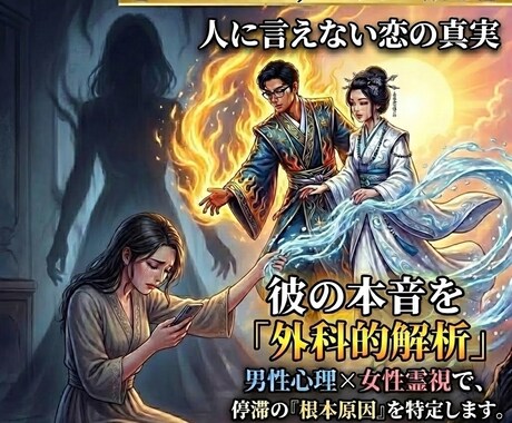 複雑愛◆彼の本心を霊視と男性心理で徹底解剖します YouTube5千人◆3千字で視えたもの全てお届けします イメージ1