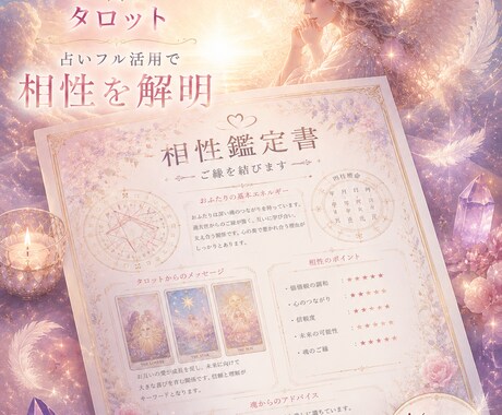 相性を徹底解明し、鑑定書をお渡しいたします 四柱推命×西洋占星術×タロット イメージ2