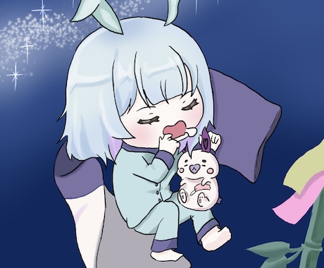 残り2枠限定!可愛い!ねんねミニキャラをつくります ヨダレを垂らしたミニキャラをあなたのキャラクターでつくります イメージ2