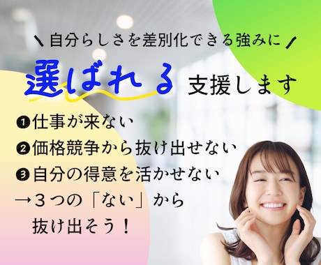 あなたの強みを「選ばれる理由」に差別化します イメージ1
