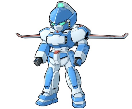 デフォルメロボットの立ち絵イラストお描きします ８０年代ロボアニメ好きが描くので、コアな方も必見です！！ イメージ2