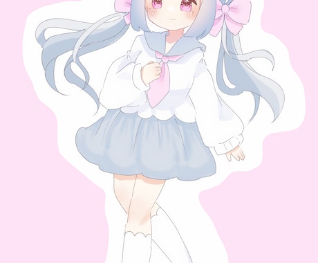 ふわふわした絵柄の立ち絵イラストお描きします 著作権フリーのイラストお描きします〜！ イメージ1