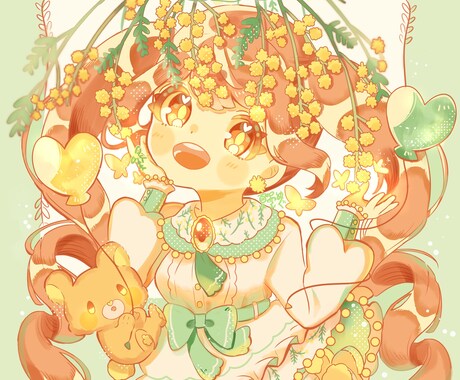 きらきらかわいいキャラクター（全身）描きます きらきらした色彩のキャラクター、マスコットをご提供！ イメージ1