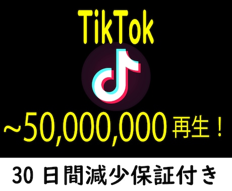 TikTok 日本人のみで10万再生増やします ⚡日本人アカウントから最大5千万再生迄⚡30日間減少保証付き イメージ1