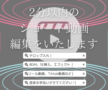 3000円でショート動画の編集をいたします イメージ1