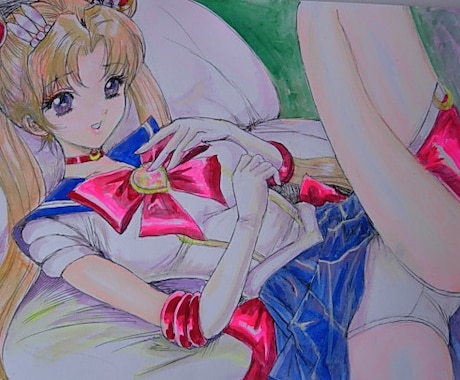 手描き同人イラストを描かせていただきます Å4のケント紙にアクリル絵の具で彩色するイラストです イメージ1