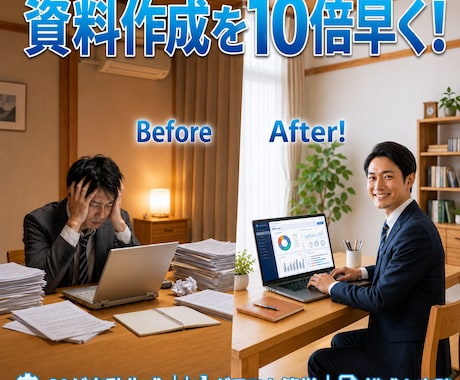 プレゼン・資料作成：AIで爆速作成できます 構成・文章・スライド化までAIにおまかせ。90分で仕上げます イメージ2