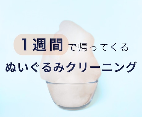 ぬいぐるみクリーニング｜１週間でふっくら仕上げます 見積もり不要、今すぐ頼める、４種のケアを１プランで、丁寧安心 イメージ1