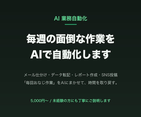 毎週の面倒な作業をAIで自動化します イメージ1
