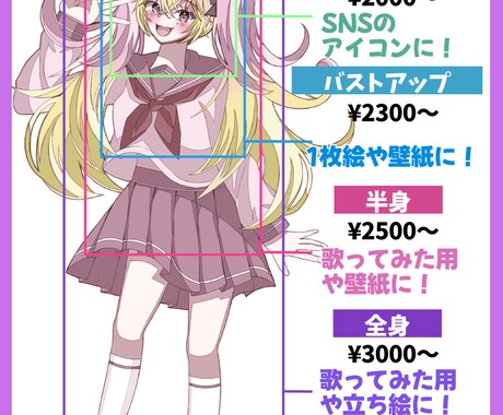 SNSで映える！アイコン・サムネイラスト制作します SNS用アイコン、1枚絵、歌ってみたサムネなど！ イメージ2