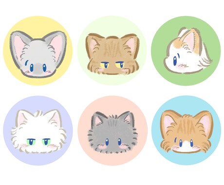 お試し価格☆猫ちゃんのほっこりアイコンお描きします SNSやLINEにぴったり♪手描き風のやさしいアイコン イメージ2
