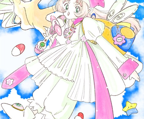 90’s〜2000s平成レトロなイラスト作成します 表情豊かなレトロタッチイラストを描きます。 イメージ1
