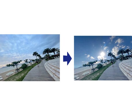 写真の空を晴れや夕焼けなどの綺麗な空にします 天候に恵まれなかった写真はございませんか？ イメージ2