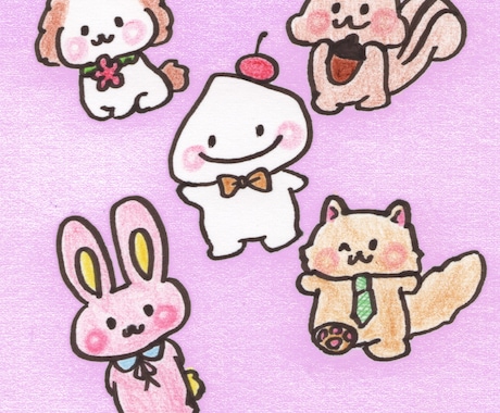 ゆるくて可愛いほっこりイラスト描きます 癒される、あなた専用のゆるキャライラストをお届けします♪ イメージ2