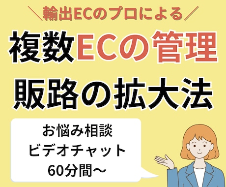 輸出越境ECの複数販路の管理・拡大の悩み解決します 越境EC運用のプロが個別最適にサポート・アドバイスいたします イメージ1