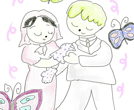 ゆるっとかわいいウェルカムボードをお描きします 大切な日を彩る、ゆるっと可愛いウェルカムボードを制作します！ イメージ2
