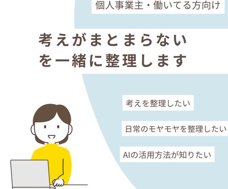 30分で「考えがまとまらない」を一緒に整理します 一人で抱えがちな業務の悩みを一緒に整理します イメージ1