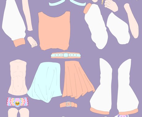 細かいパーツ分けのレイヤー分けイラスト制作します パーツ分け無制限で一律20,000円 イメージ2