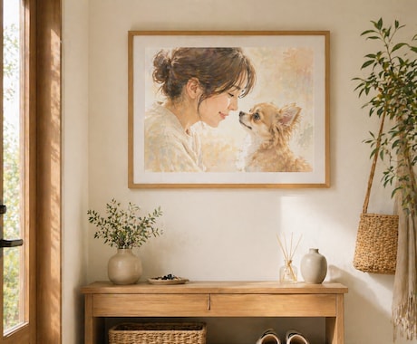 ペット絵｜飾りたくなる柔らかい水彩画を描きます 思い出の一枚をやさしい雰囲気のイラストに仕上げます。 イメージ2
