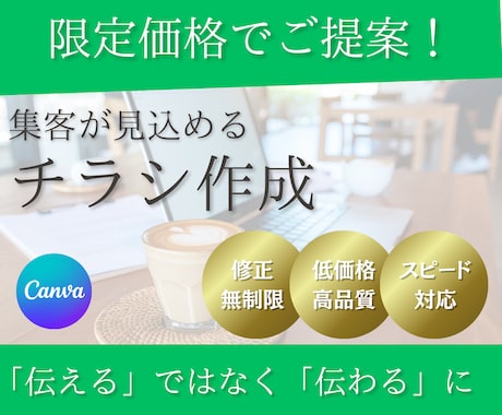 限定３名！4000円：チラシ作成いたします 商品を「伝える」ではなく「伝わる」を意識して作成します。 イメージ1