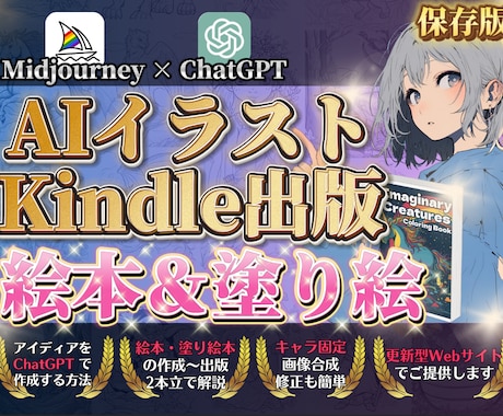 AIイラストでkindle出版のガイド教えます 【AI在宅副業】MidjourneyでAI絵本､塗絵生成 イメージ1