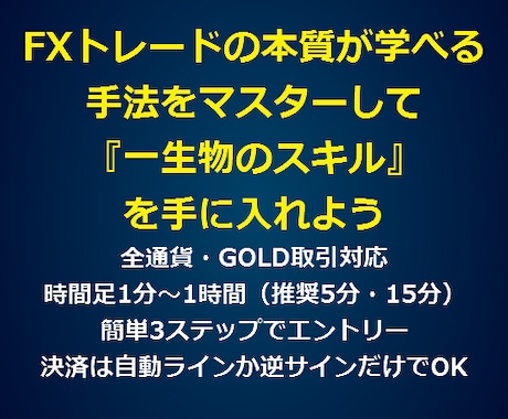 FXの本質が学べるサインツール手法をご提供致します デイトレ・スキャル手法とインジケーターセットで即簡単トレード