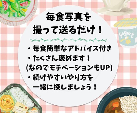 管理栄養士が食事記録の習慣化お手伝いします 食べた食事を写真で送る！まずは3食×3日間やってみましょう♪ イメージ2
