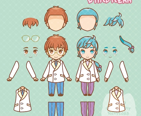 llustrator形式でミニキャラ作成します 商用可・著作権込みでお店のキャラクターやグッズ用イラストを！ イメージ2