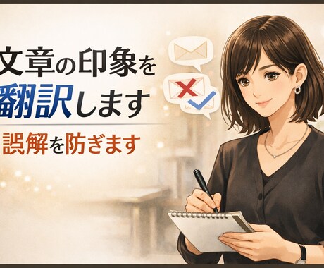文章の印象を翻訳します｜誤解を防ぎます やさしく印象を言語化し、気持ちが軽くなるサポート イメージ1