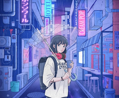 背景も主役の空気感のあるイラストを作成します 1枚でストーリーの見えるイラスト！音楽関連でも提供実績豊富！ イメージ1